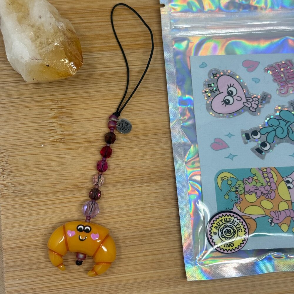 String Ting Monsieur Croissant Talisman | Beaded Accessory | Authentic